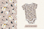 Moon Collection-Baby Digital Papers, a Pattern Graphic by Cuteanny Design (Thumbnail 4 of 7)