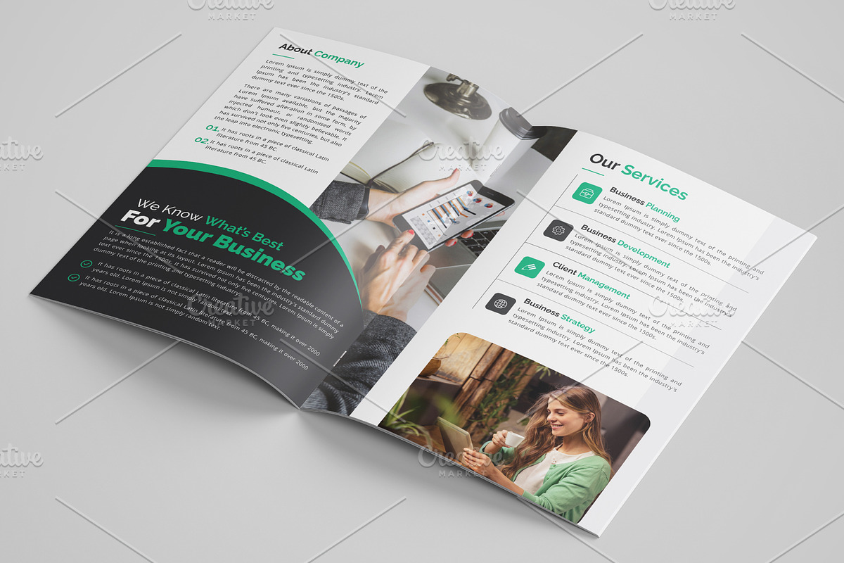 Corporate Bifold Brochure, a Brochure Template by GraphicsBurg (Photo 7 of 9)