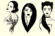 Hand-drawn Female portraits, an Illustration by Mandarinkas art (Thumbnail 6 of 12)