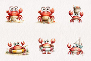 Cute Beach Crab PNG Clipart Bundle, a Seasonal Illustration by CreationArt (Thumbnail 4 of 7)
