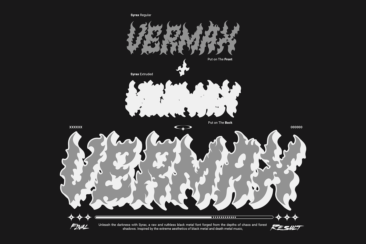 Syrax – Brutal Black Metal Typeface, a Blackletter Font by Ardana Creative (Photo 2 of 9)