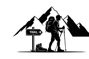 Hiking Adventure Silhouette Bundle, an Illustration by yasushie (Thumbnail 7 of 51)
