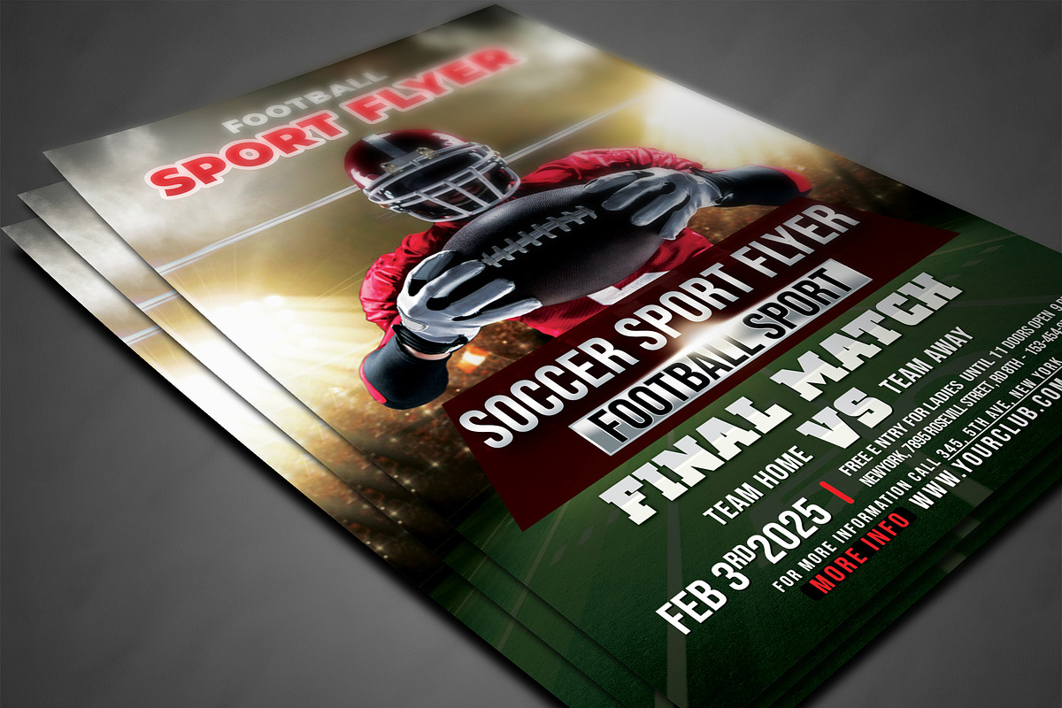 American Football Flyer Templates, a Flyer Template by AfzaalGraphics (Photo 3 of 4)