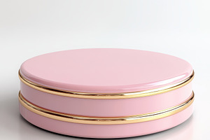 Pink gold display stand elegant prod, an Abstract Photo by Pixeness Studio