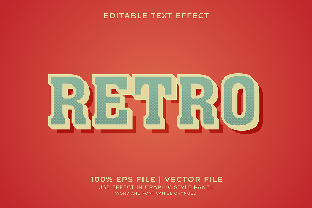 Retro Text Effects Bundle, a Layer Style Add-On by WM48 Shop (Photo 2 of 17)