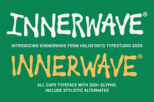 Innerwave All Caps Brush, a Handwritten Font by 24Design Studios