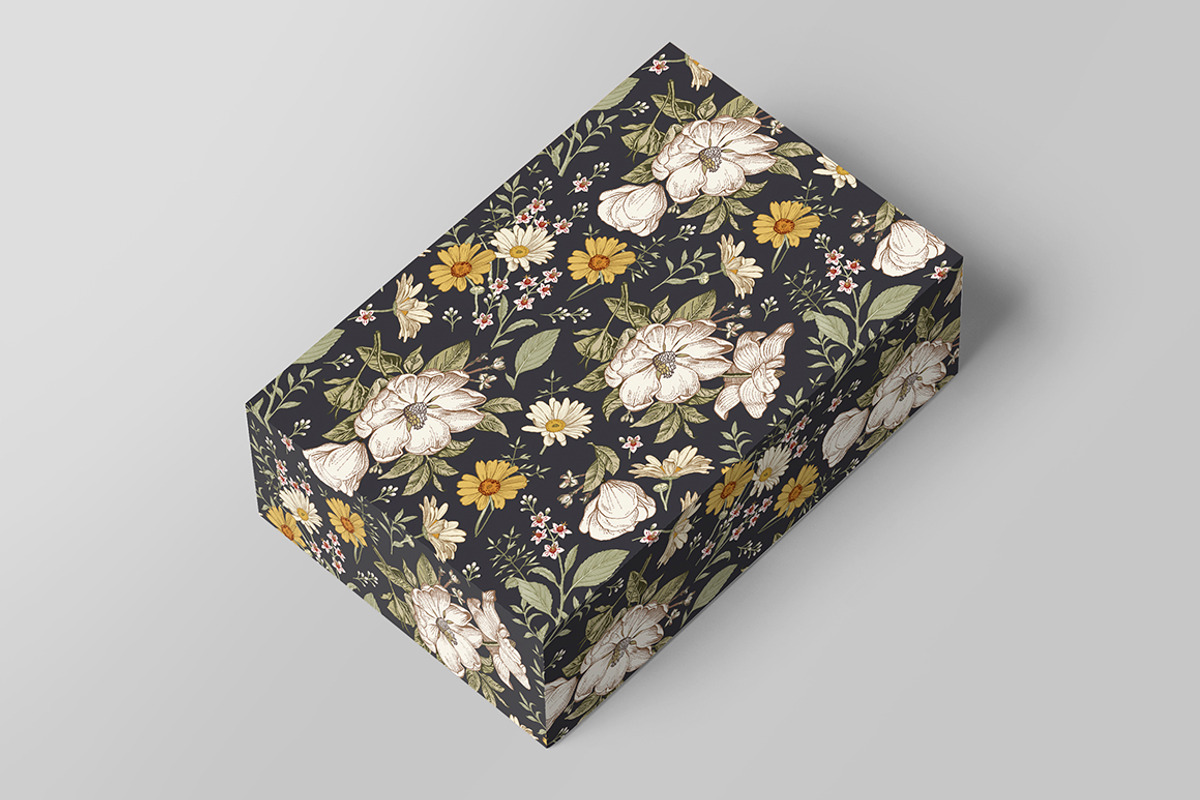 Set Seamless Flowers Dogrose Pattern, a Pattern Graphic by Vintage (Photo 6 of 10)