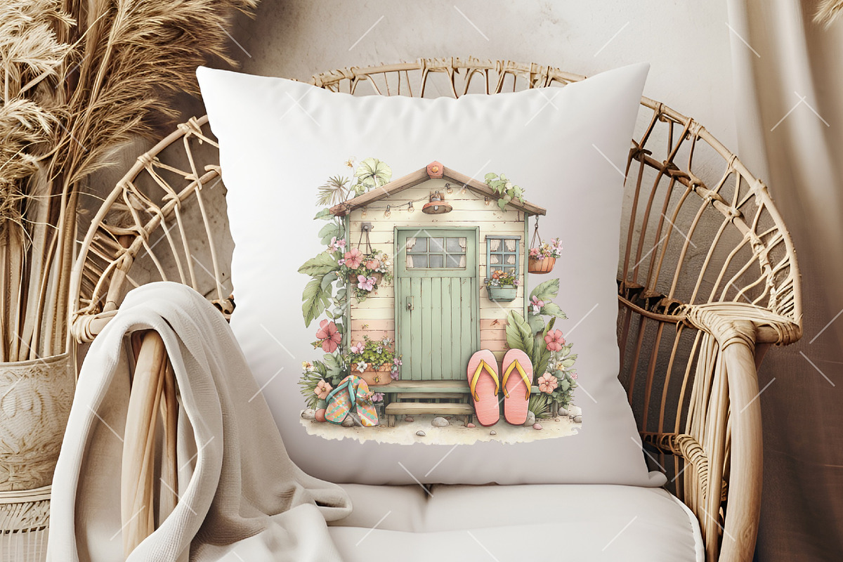 Whimsical Summer Beach Hut Clipart, an Illustration by OK Design (Photo 4 of 6)