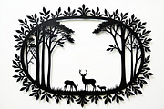 Deer Forest Border Frame Set, an Illustration by Creativeshirt (Thumbnail 3 of 7)