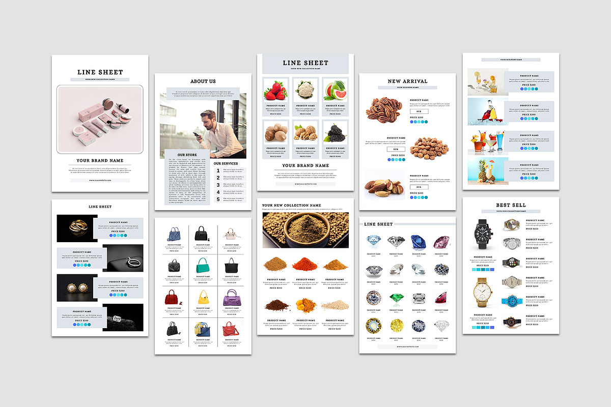 Line Sheet For Wholesale Template, a Flyer Template by Design Zone (Photo 2 of 6)