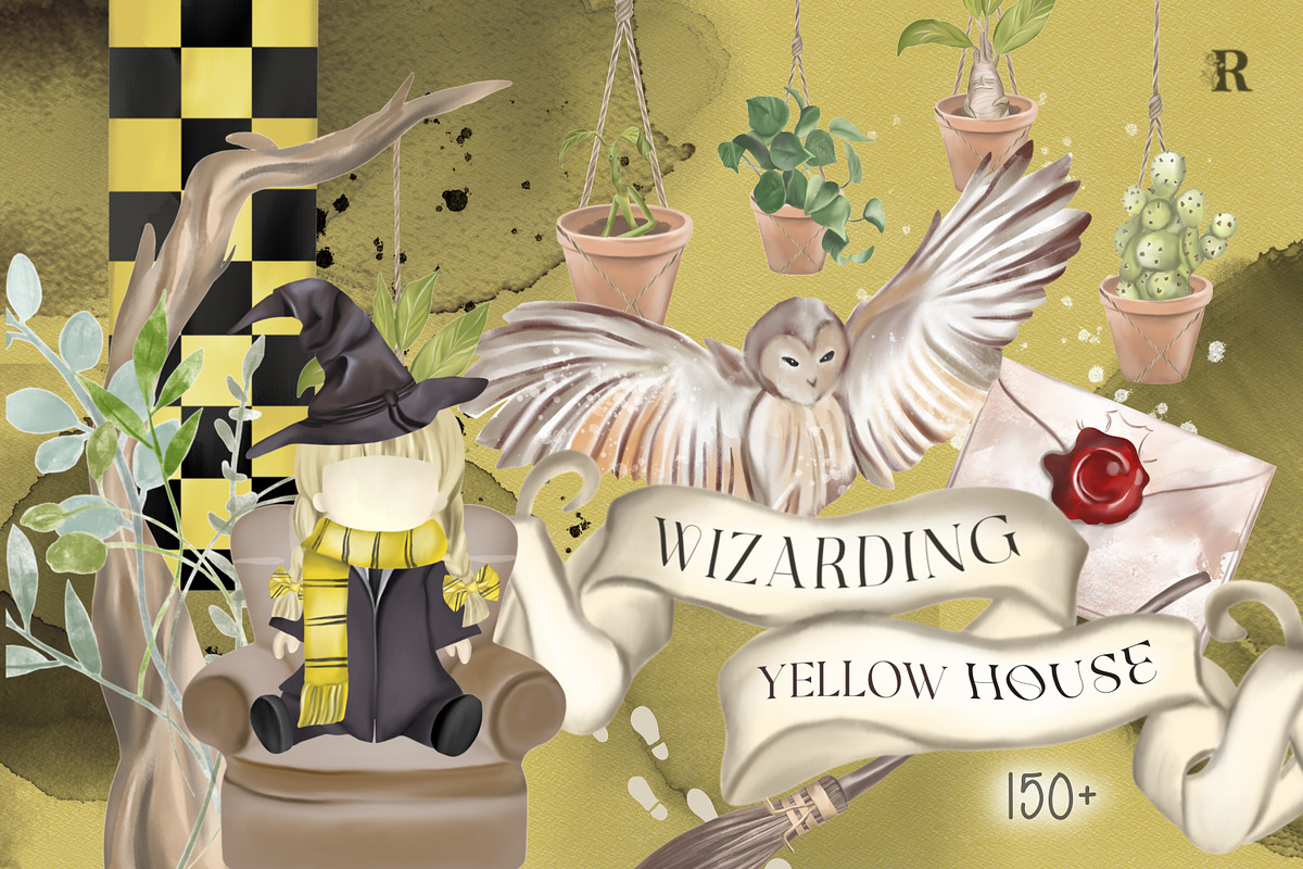 Wizarding Yellow House in Christmas, an Illustration by Rachel Art Studio (Photo 1 of 10)