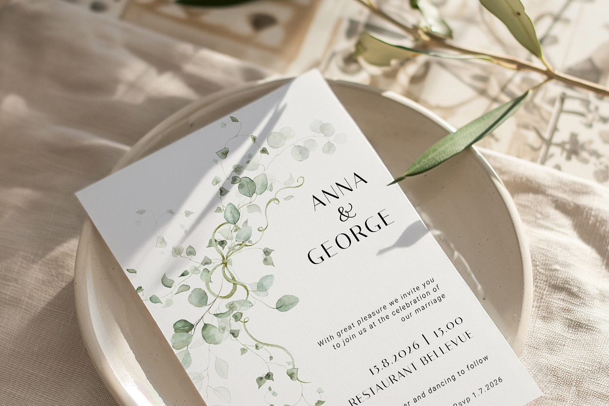 Watercolor Eucalyptus Green Floral, a Decorative Illustration by Veris Studio (Photo 3 of 20)