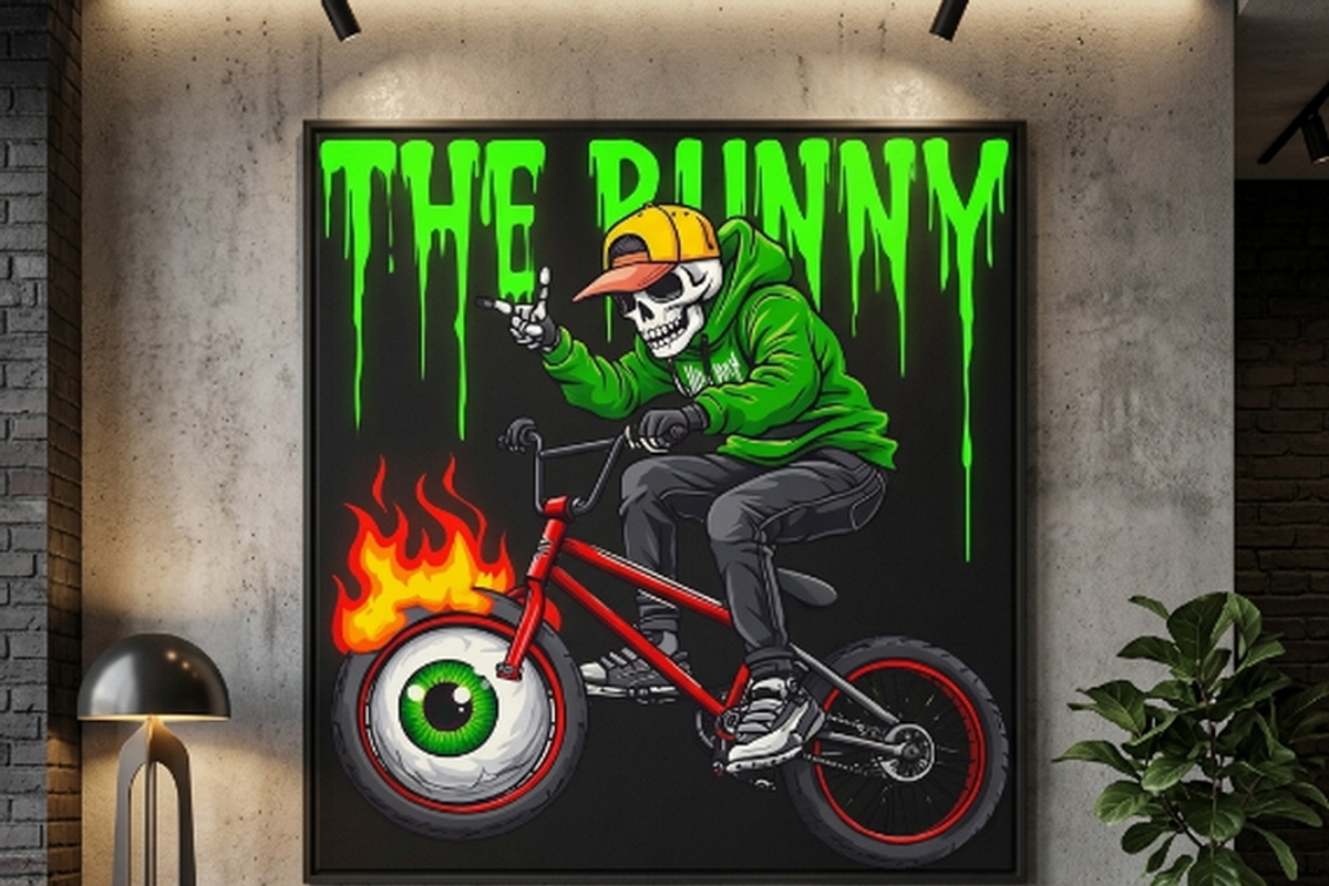 Skeleton BMX Eyeball Wheel, a Shirt Mockup by Vector Stall (Photo 13 of 15)