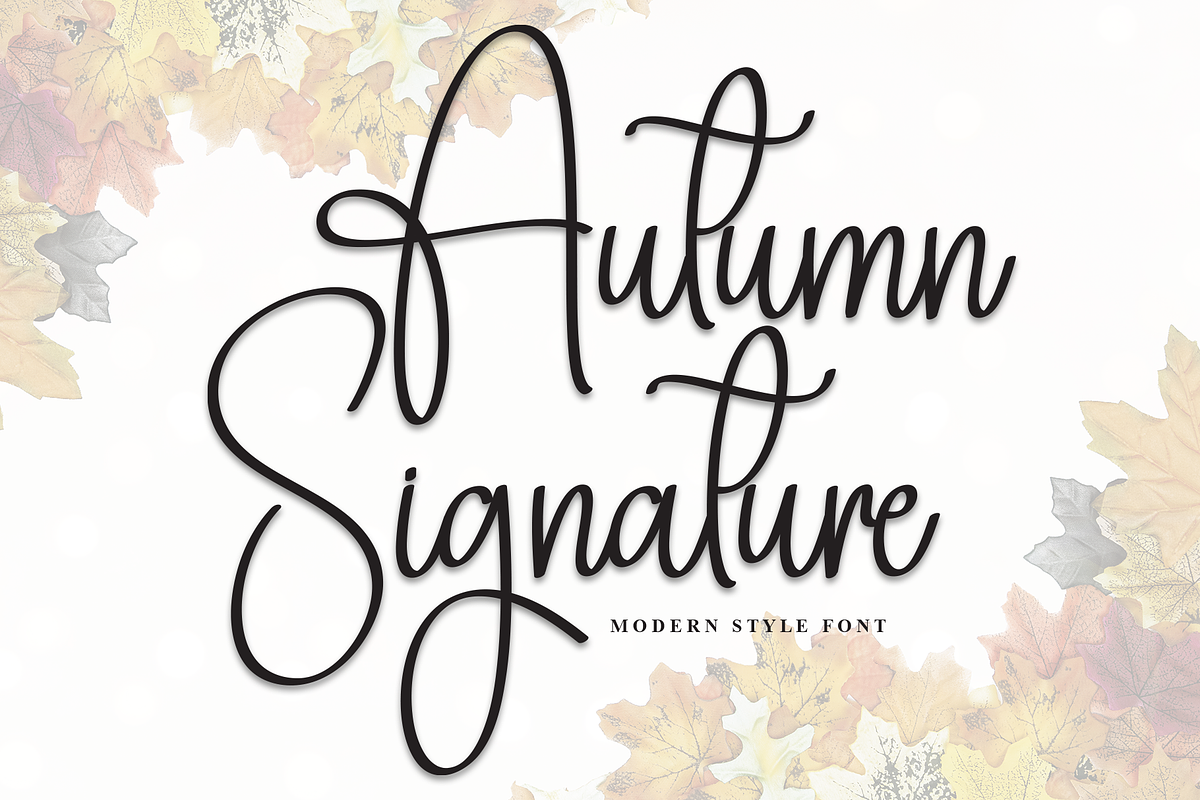 Autumn Signature | Script Font, a Handwritten Font by Scratchones (Photo 1 of 8)