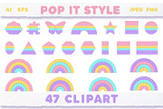 Pop it Fidget Toy Pastel Clipart new, an Education Illustration by VectoriyA (Thumbnail 3 of 7)
