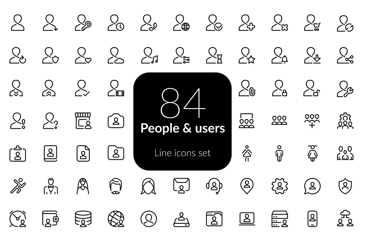 People user line icons, an Outline Icon by AIWD (Photo 1 of 2)