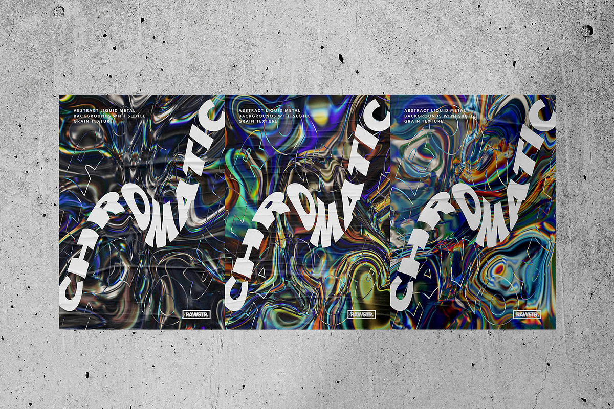 CHROMATIC - Liquid metal backgrounds, a Texture Graphic by RAWSTR (Photo 2 of 9)
