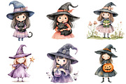 Whimsical Witch Clipart, an Illustration by CitraGraphics (Thumbnail 2 of 5)