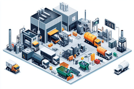 Industrial Recycling Plant Waste Man, a Background Photo by Pixeness
