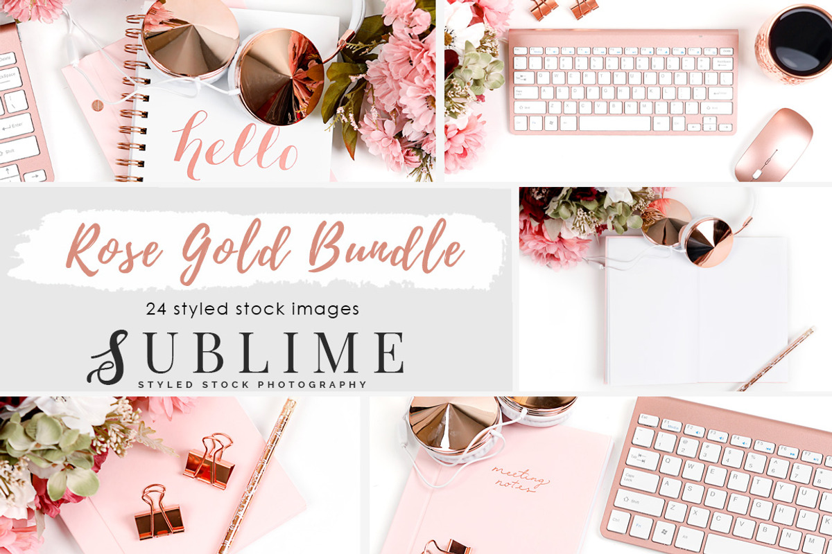 Rose Gold Stock Photo Bundle, a Books & Magazine Mockup by SUBLIME Styled Stock (Photo 1 of 4)