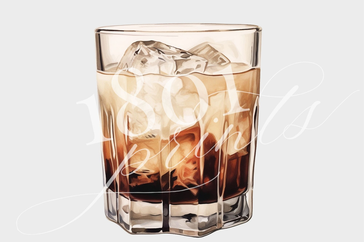 White Russian Watercolor Cocktail, an Illustration by 1801Prints (Photo 2 of 4)