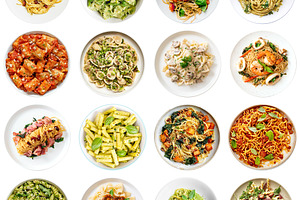 Collection of italian pasta isolated, a Food & Drink Photo by BOOCYS