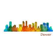 Denver Cityscape Watercolor Skyline1, an Illustration by HQPhoto Store (Thumbnail 1 of 2)