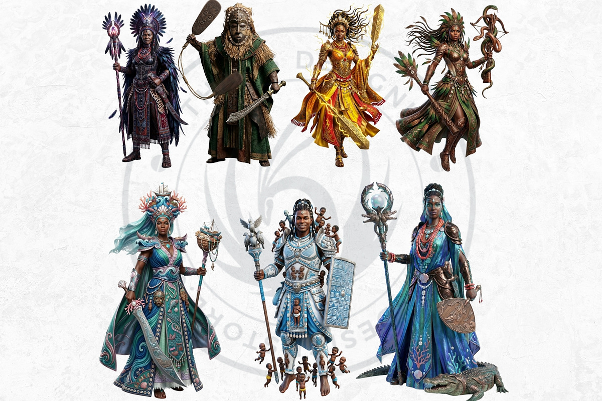 Orishas Pantheon Gods Cliparts, a Person Illustration by ThatsDesignArt (Photo 10 of 16)