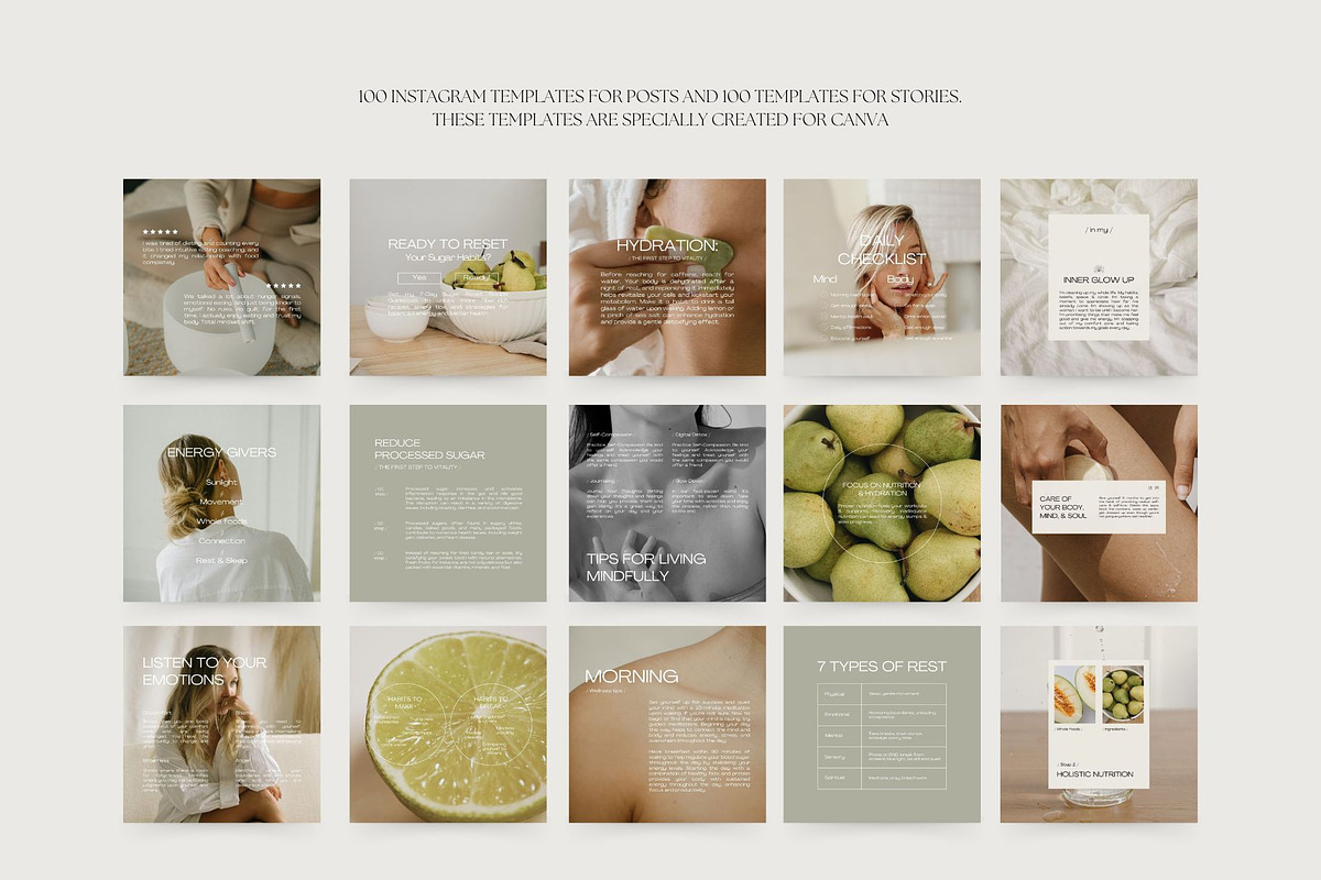 600 Wellness Instagram Templates for Coaches | Canva Bundle