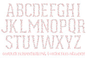 Pink & Grey Floral Alphabet Vectors, an Illustration by Amanda Ilkov (Thumbnail 3 of 5)