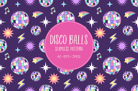 Disco ball seamless pattern