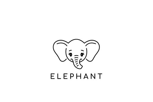 Minimalist Elephant Face Logo