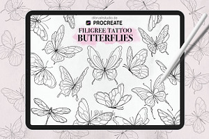 Procreate Filigree Butterfly Tattoo
