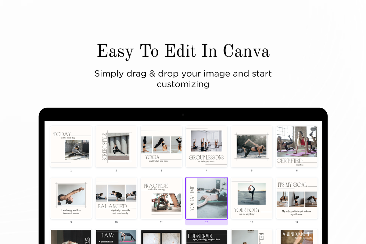 250 Social Yoga Instagram Canva, a Social Media Template by VeliusCreativeStudio (Photo 9 of 9)