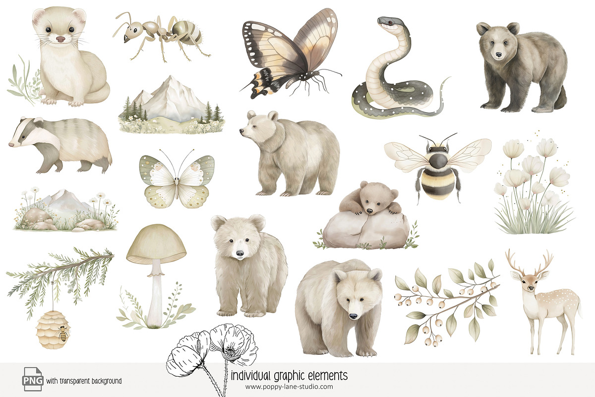 85 the Alps clip art, an Animal Illustration by Poppy Lane Studio (Photo 5 of 10)