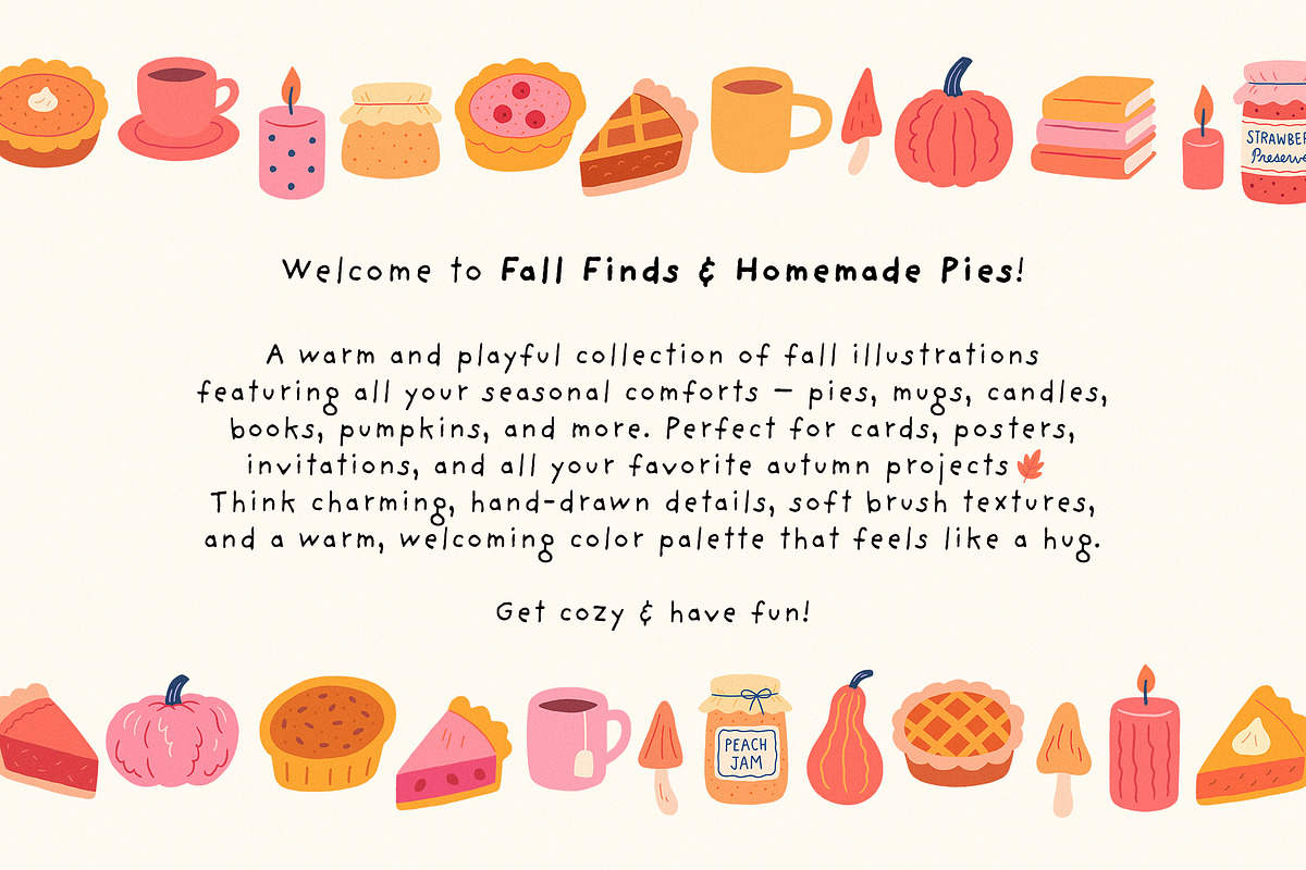 Fall Finds Homemade Pies PNG Clipart, a Food Illustration by Dina Mae (Photo 2 of 12)