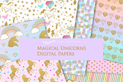 Magical Unicorns, Einhorn, Flat Gold, an Illustration by Mia's Graphic Design (Thumbnail 8 of 9)