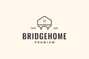 arch bridge with house line logo, a Branding & Logo Template by devastd