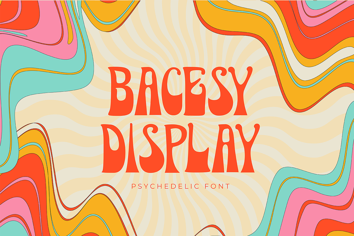 Bacesy Psychedelic Font, a Font by Authentic Studio (Photo 1 of 4)