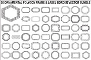 Polygon Frame & Label Bundle, an Illustration by Creativeshirt (Thumbnail 1 of 51)