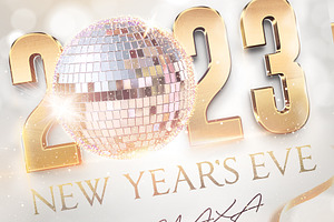 Happy New Year Eve Flyer 2023 Gold