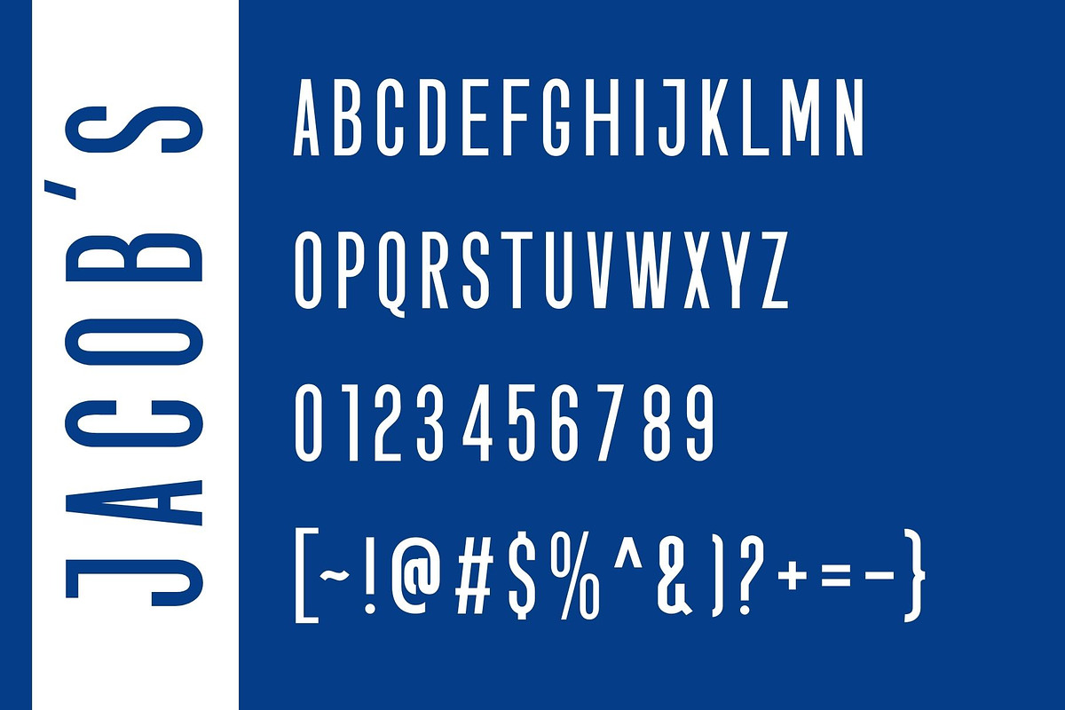 Jacob's-Modern Condensed Sans Serif, a Sans Serif Font by Font Kingdom (Photo 2 of 5)