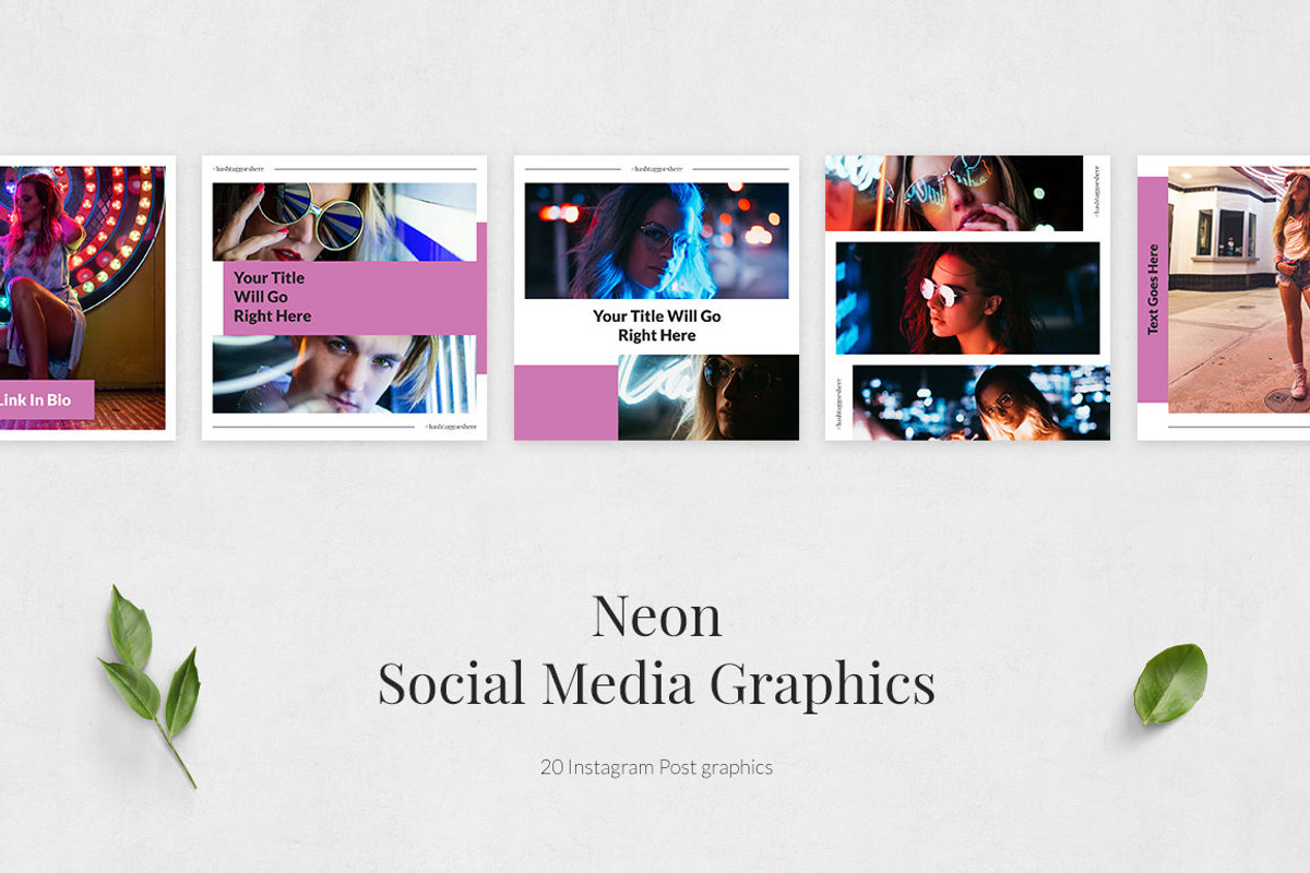 Neon Instagram Posts, a Social Media Template by Social Corner Graphics (Photo 2 of 8)