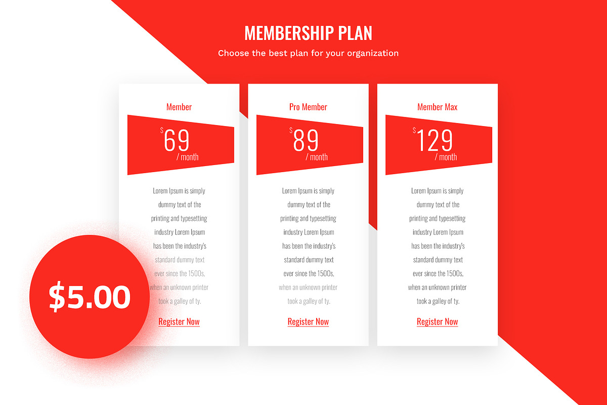 Membership Plan, an UI Kit Template by Sujun Baidyaa (Photo 1 of 2)