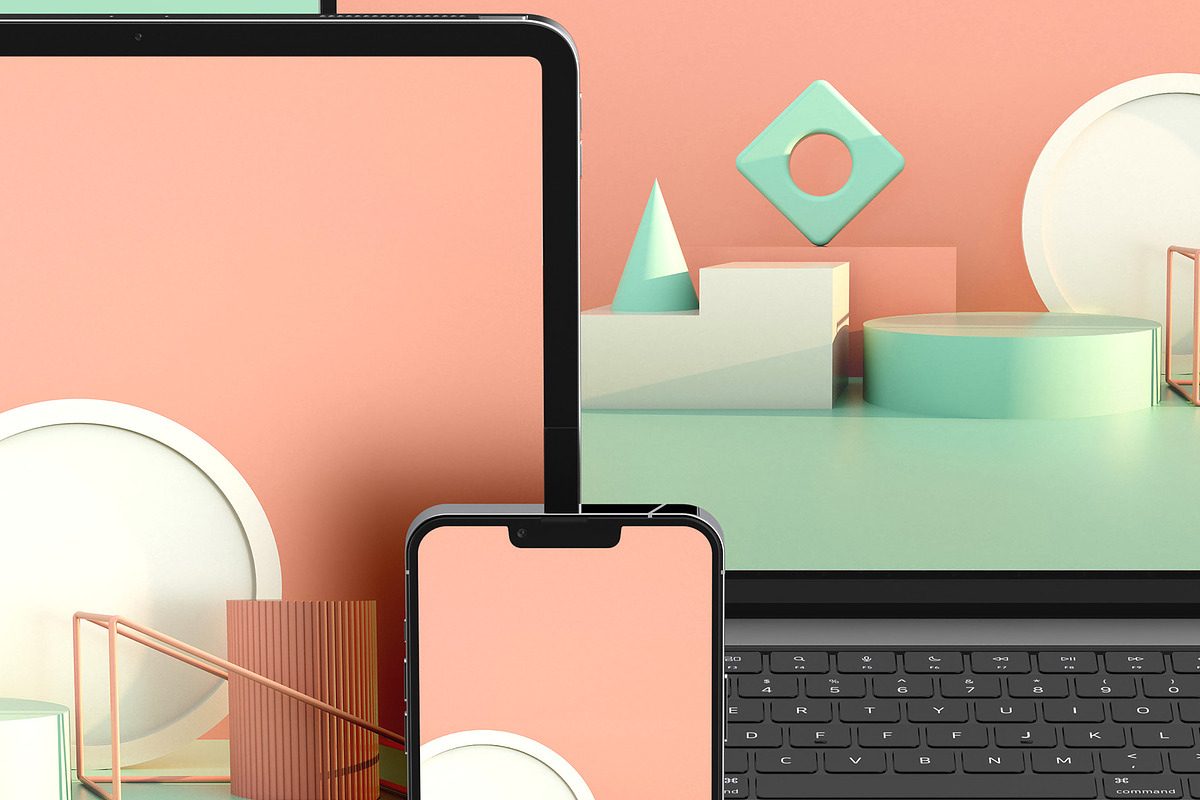 Macbook Pro iPad iPhone 13 Mockups, a Mac Mockup by Illusiongraphic (Photo 24 of 34)