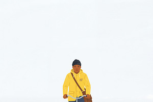 Postal worker on bicycle, a Decorative Illustration by Virgo Studio