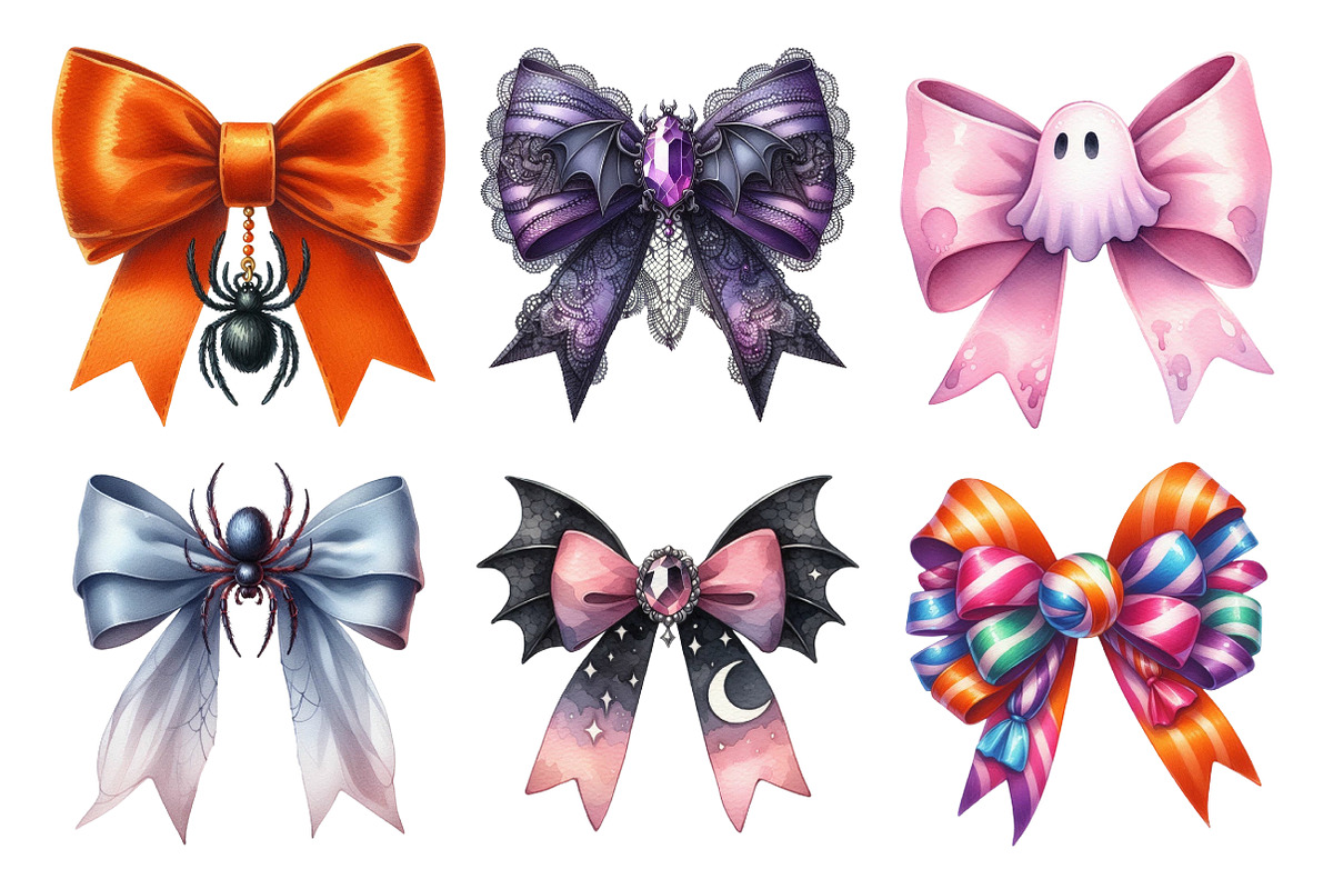 Halloween Coquette Bow Clipart, an Illustration by Daily.Designs (Photo 4 of 5)