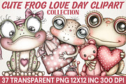 Cute Frog Love Day Clipart, an Illustration by RobertsArt (Thumbnail 1 of 7)
