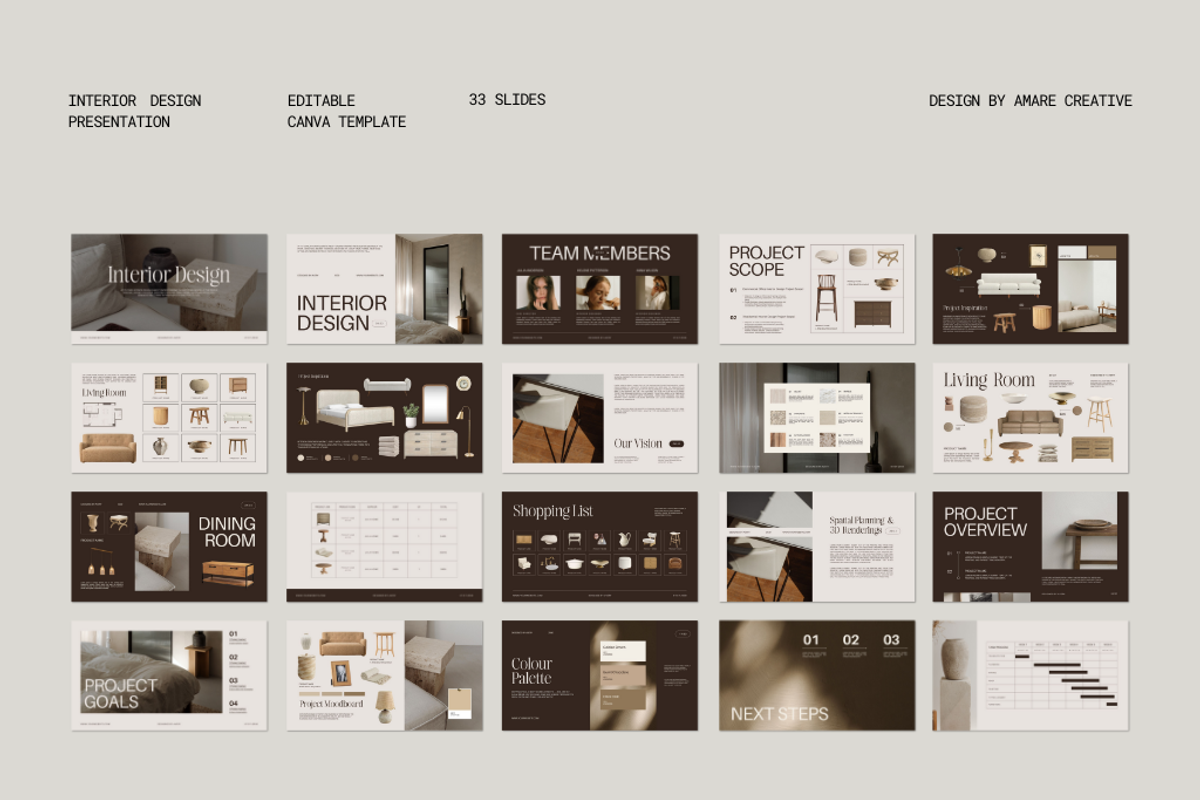 33 Page Interior Design Presentation | Amare Creative preview 3