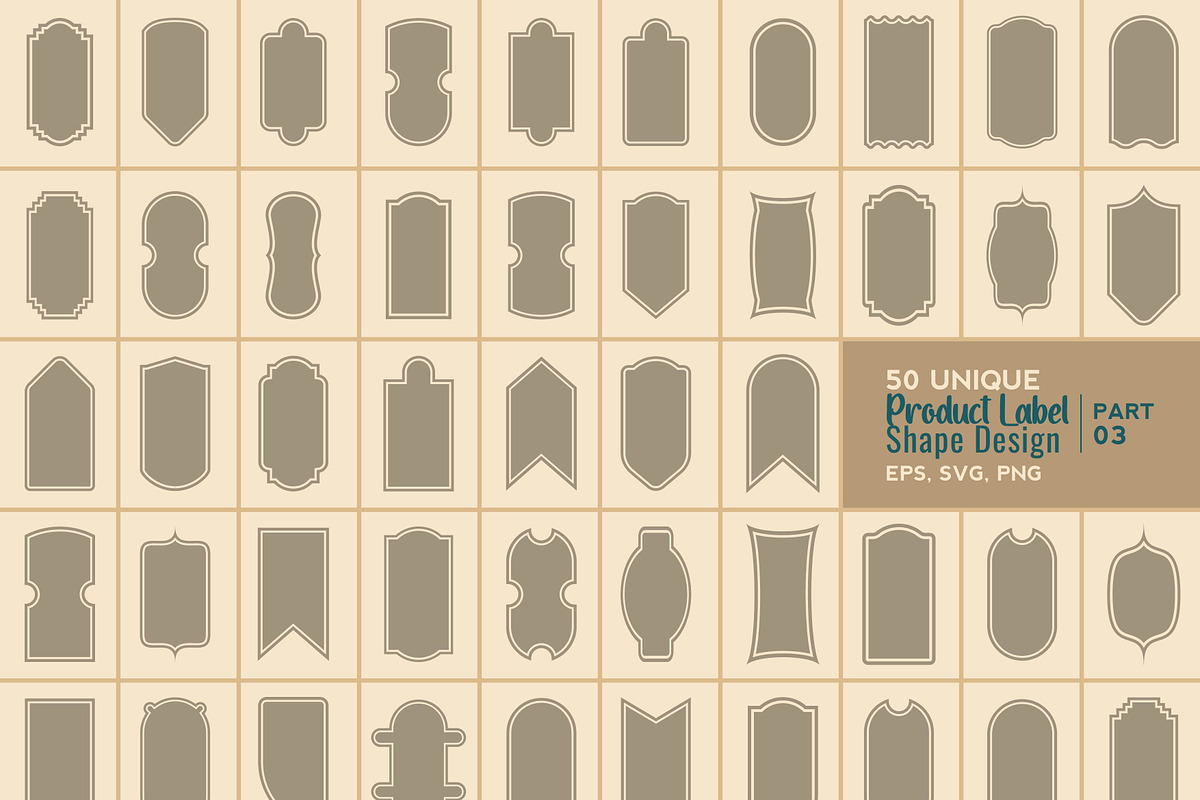 50 Vintage Label Shape Collection, a Decorative Illustration by Photoshop Action (Photo 1 of 15)